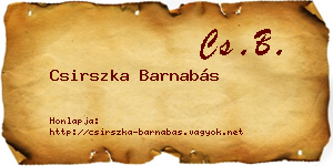 Csirszka Barnabás névjegykártya