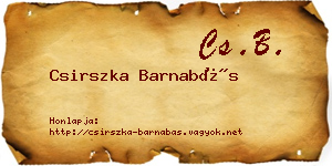 Csirszka Barnabás névjegykártya