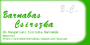 barnabas csirszka business card